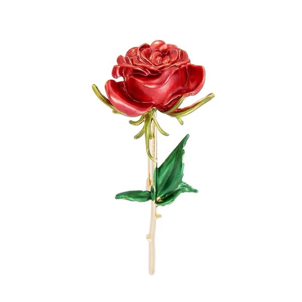 RED ENAMEL ROSE 🥀 BROOCH/PIN